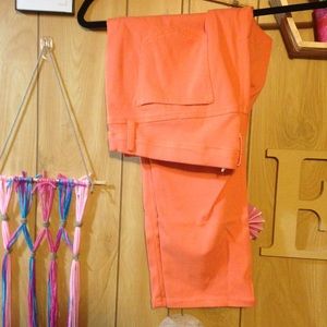 EUC Faded Glory Coral Capri Jeggings